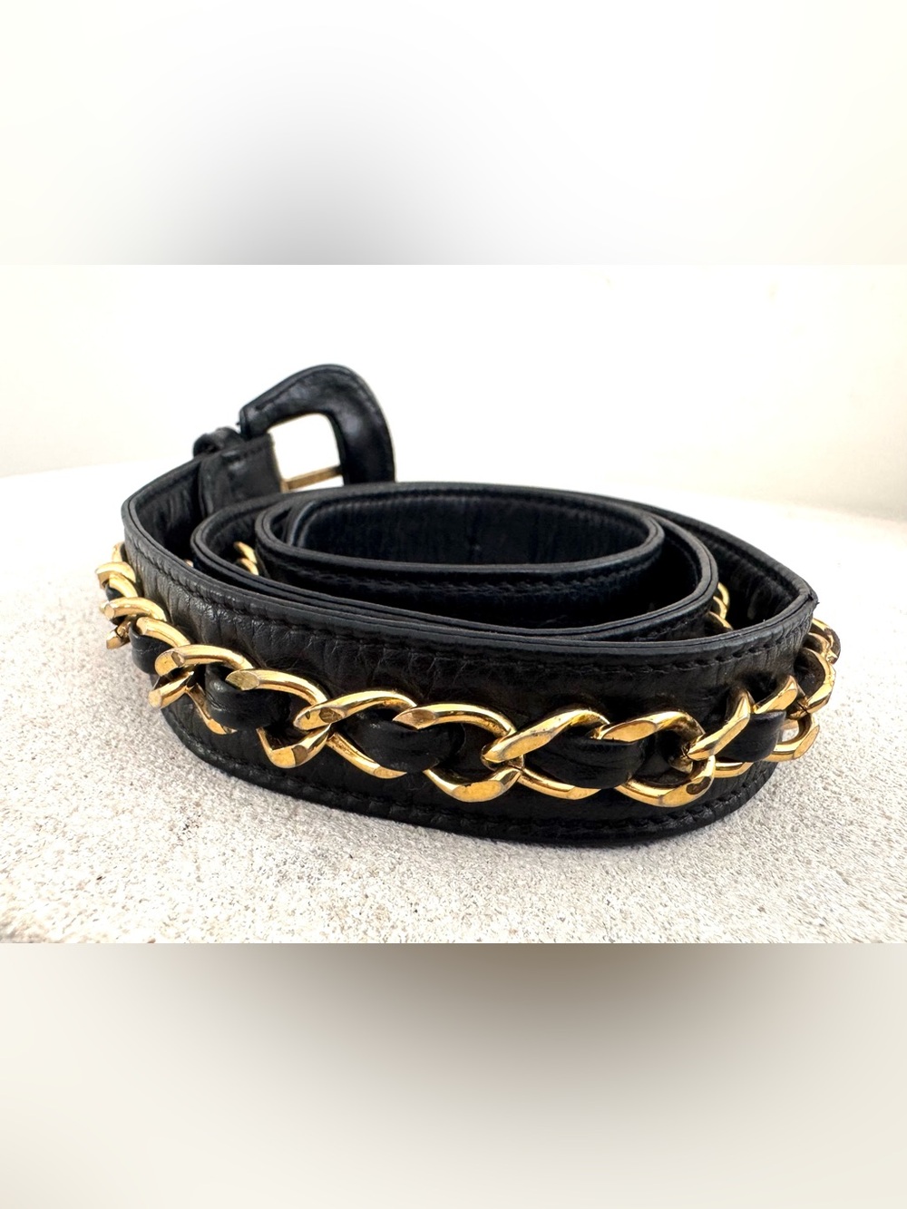 CHANEL Vintage Black Quilted Lambskin CC Turn Lock Belt Bag Bum Bag 75/30 - Picture 4 of 16